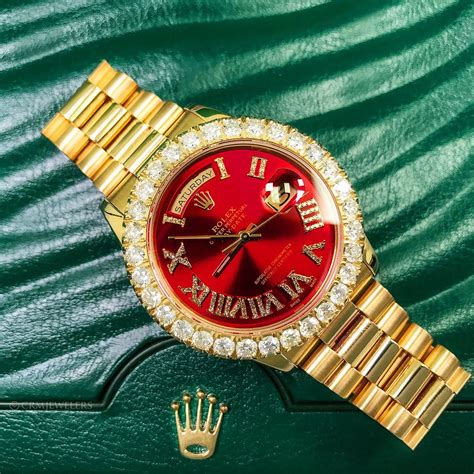 red face day date rolex|rolex day date diamond price.